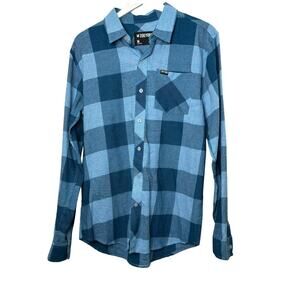 Zoo York Blue Check Long Sleeve Button-Up Shirt Men's Medium